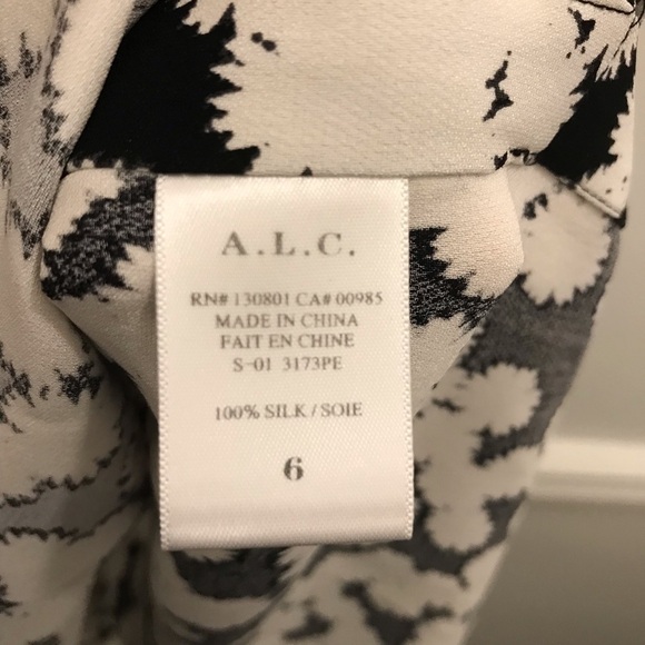 A.L.C. Corso Skirt 6 Silk Flowers Black White Floral high low long blooms - Picture 11 of 13